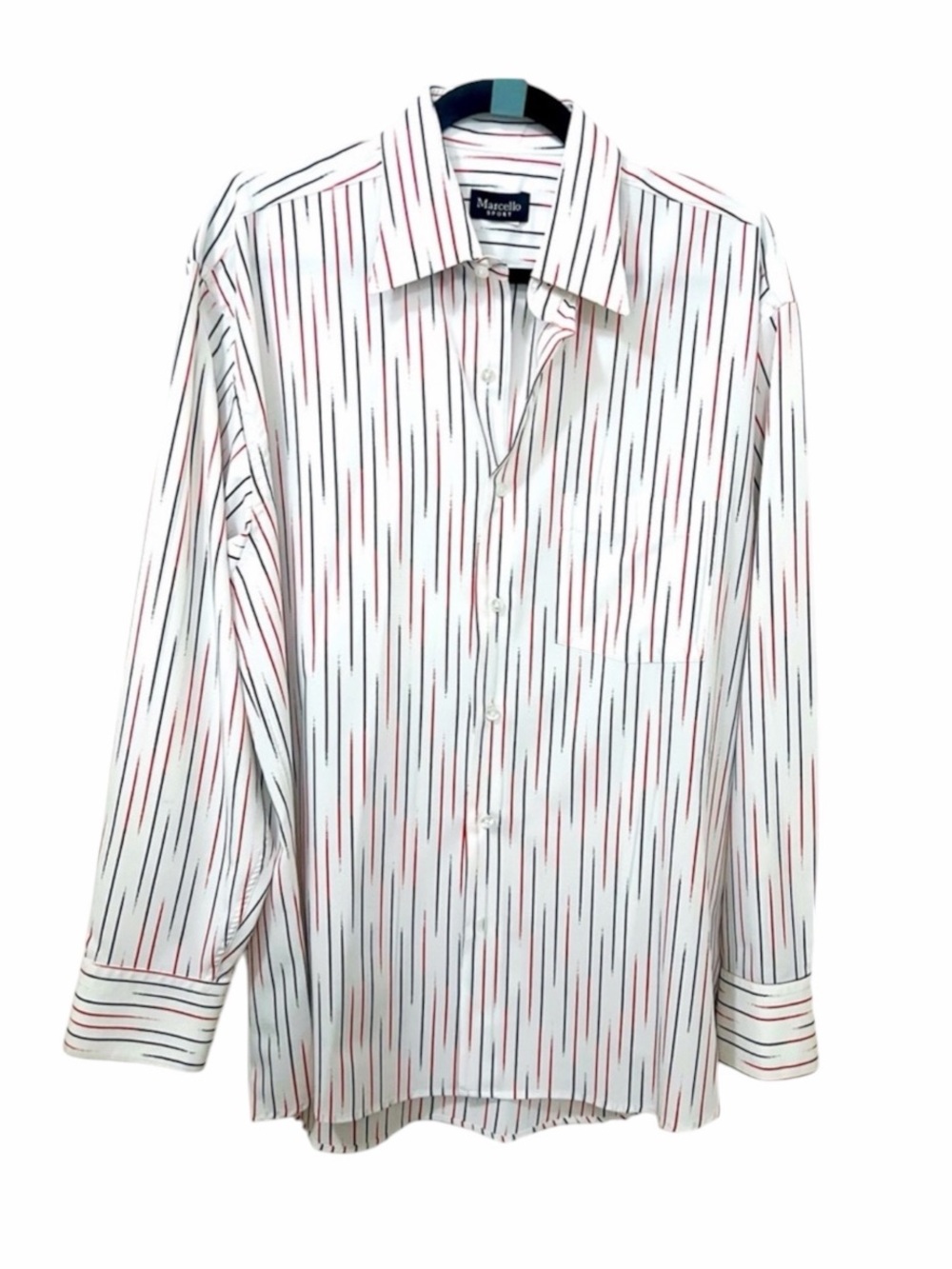 Vintage Marcello Sport Men’s Long Sleeve striped Shirt size medium